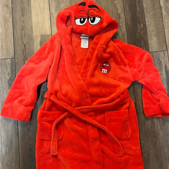Red M&M Store kids bath robe size medium - Picture 1 of 3
